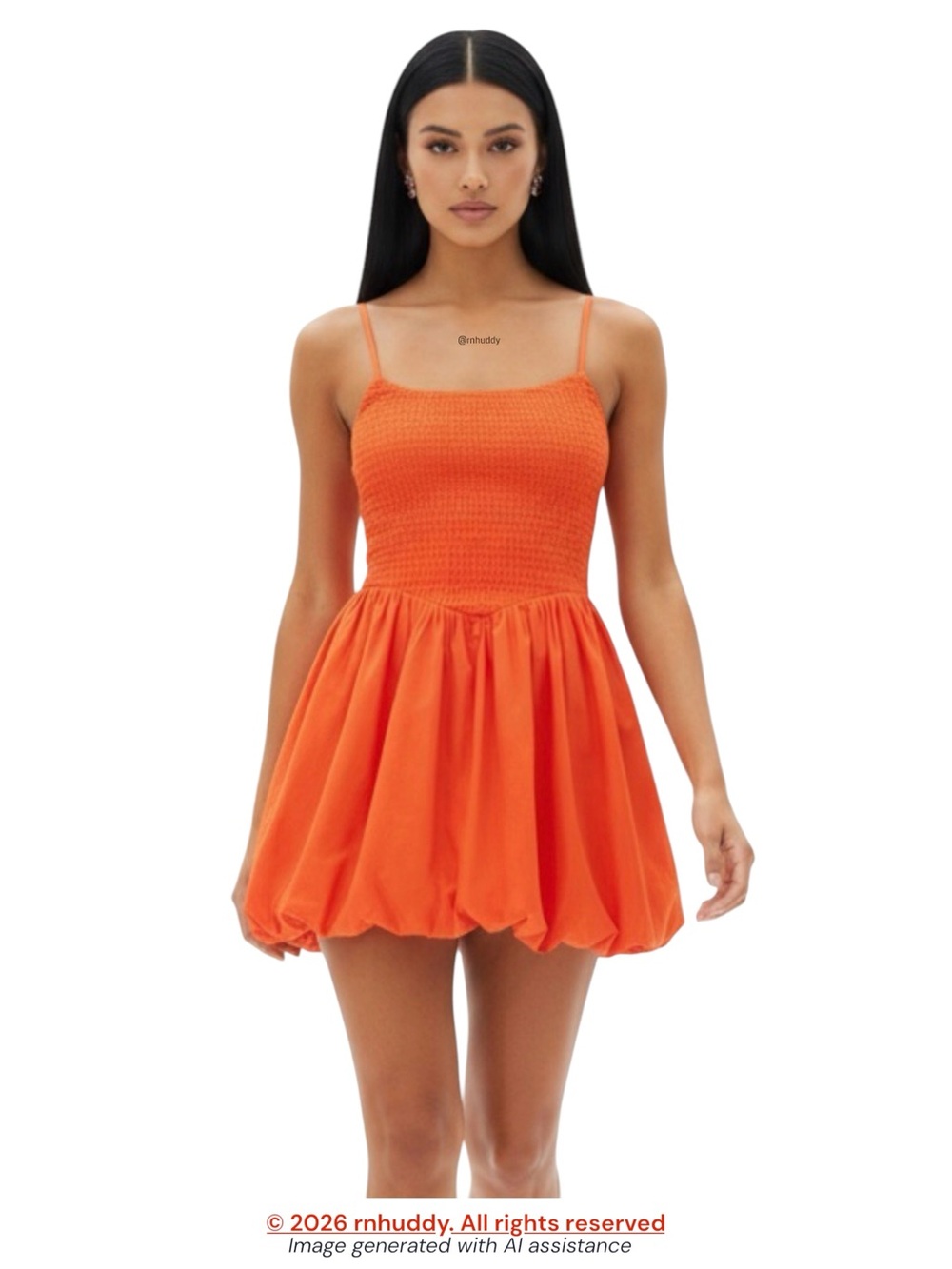 Vici M orange bubble hem mini dress